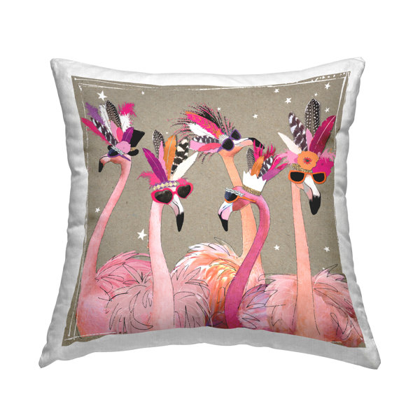 Pink flamingo throw clearance pillows